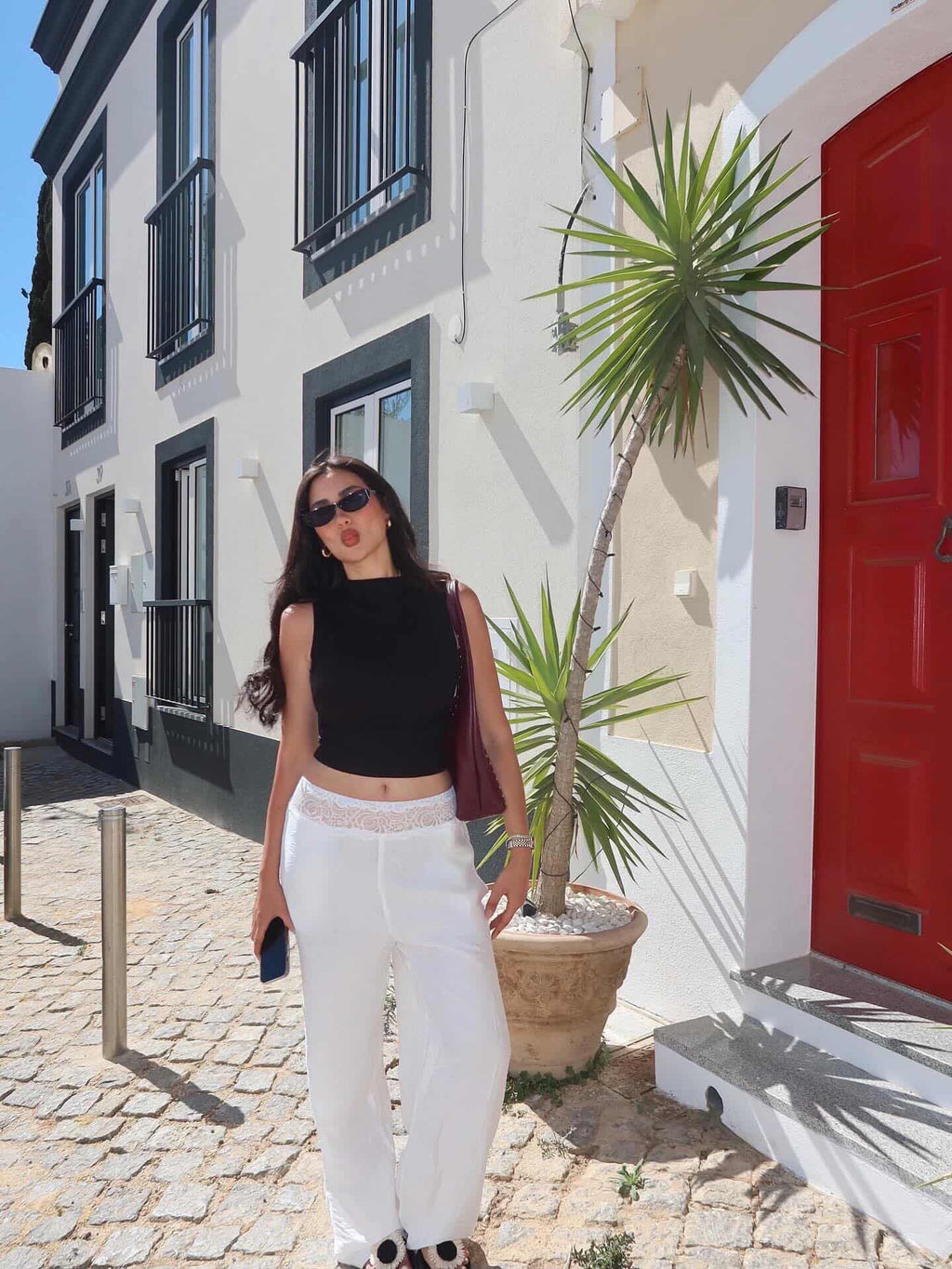 LACE LINEN TROUSERS