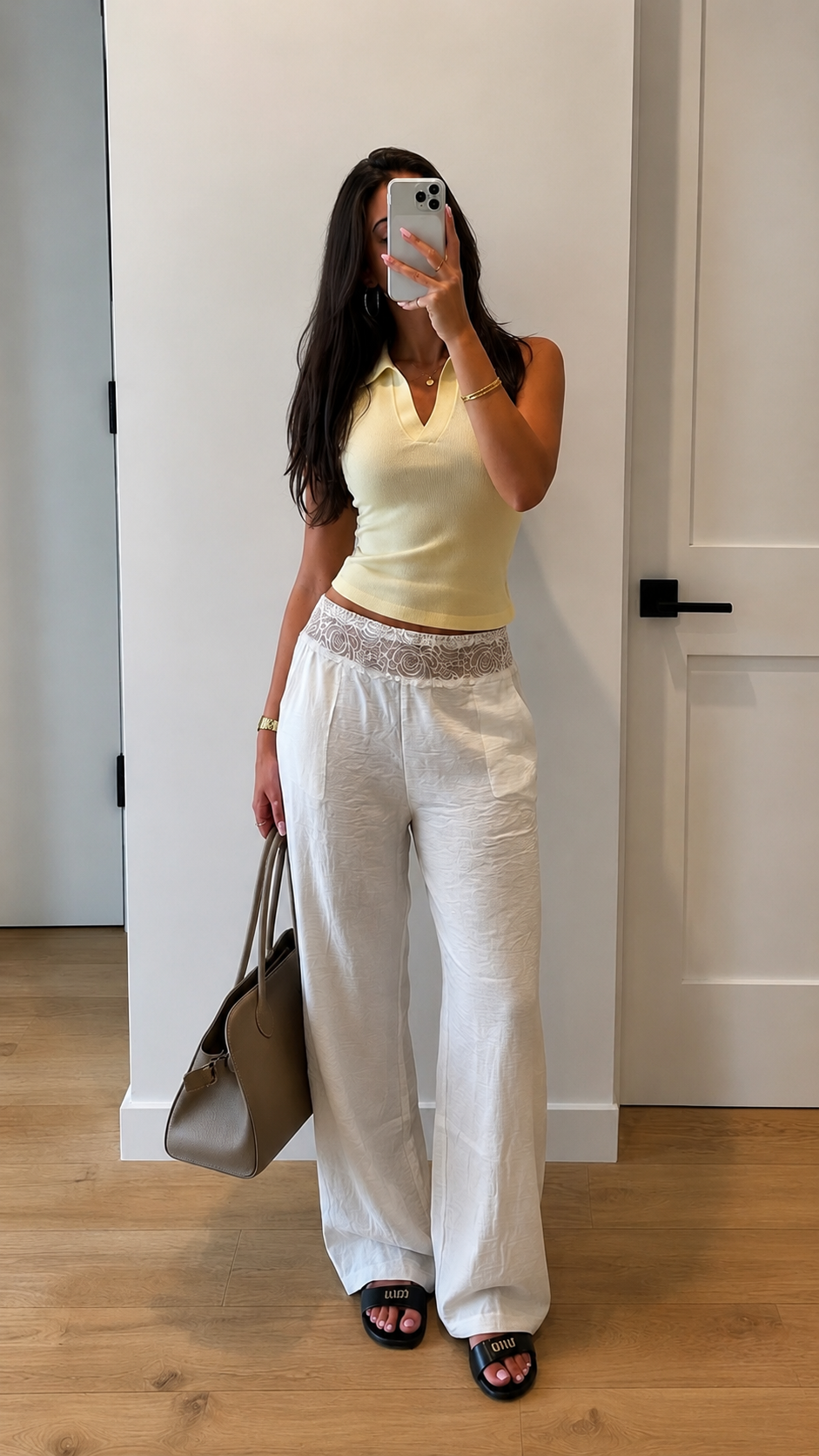 LACE LINEN TROUSERS