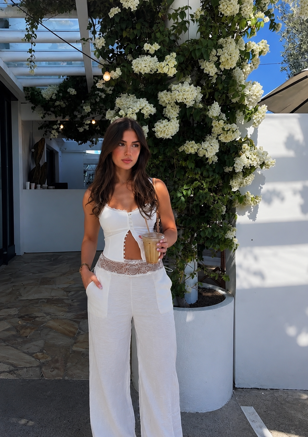 LACE LINEN TROUSERS