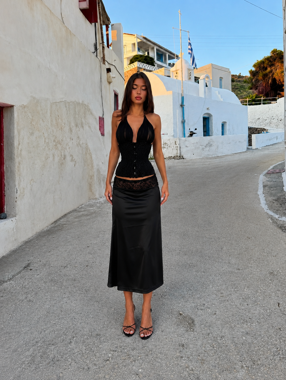 MIDI LACE SKIRT