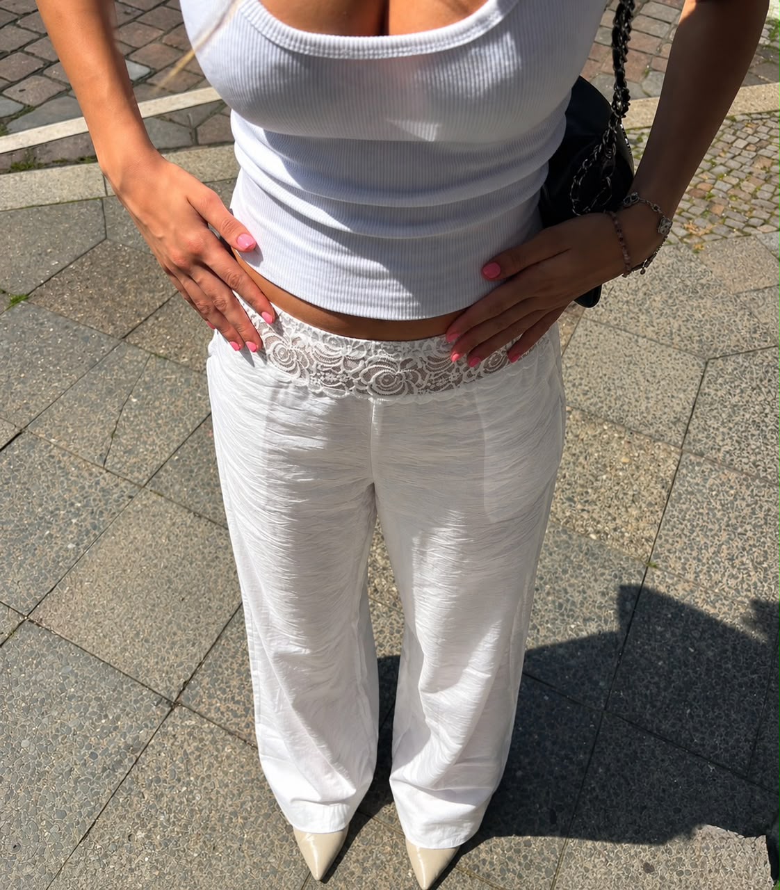 LACE LINEN TROUSERS