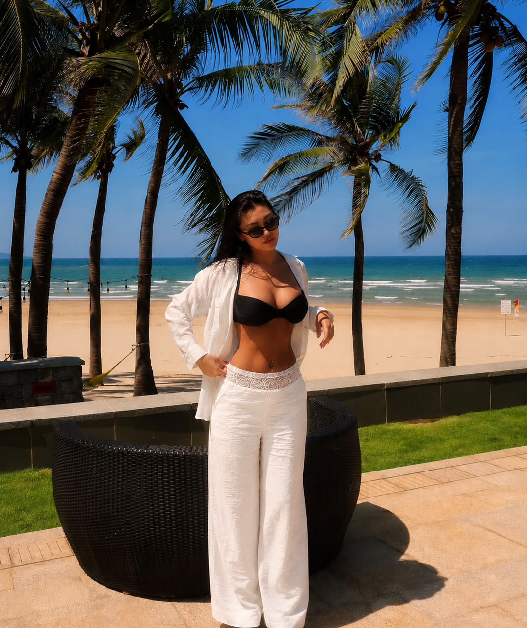 LACE LINEN TROUSERS